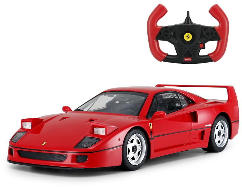 Radio Remote Control 1/14 Scale Ferrari F40 Licensed RC Model Car w/Front Light Controller Open/Close(Red),unisex-children