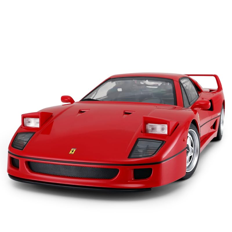 Radio Remote Control 1/14 Scale Ferrari F40 Licensed RC Model Car w/Front Light Controller Open/Close(Red),unisex-children