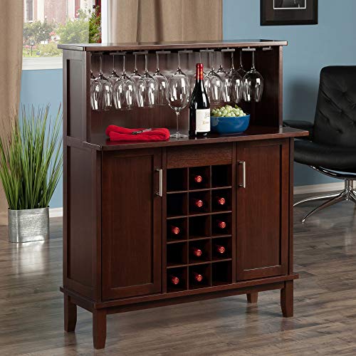 Winsome Beynac Bar Cappuccino Wine Cabinet