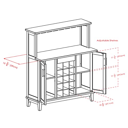 Winsome Beynac Bar Cappuccino Wine Cabinet