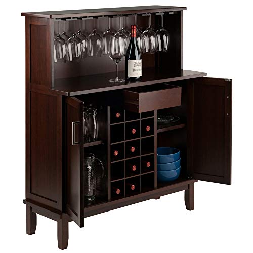 Winsome Beynac Bar Cappuccino Wine Cabinet