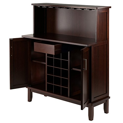 Winsome Beynac Bar Cappuccino Wine Cabinet