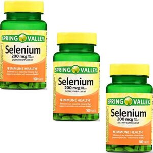 spring valley - selenium 200 mcg, 100 tablets by spring valley (3 pack)