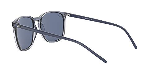 Ray-Ban RB4387 Square Sunglasses, Transparent Blue/Dark Blue, 56 mm