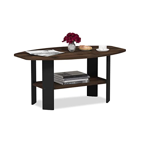 Furinno Simple Design Coffee Table, Columbia Walnut/Black