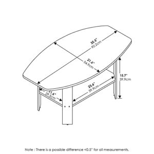 Furinno Simple Design Coffee Table, Columbia Walnut/Black