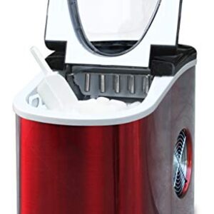 RCA RIC117-SSRED Stainless Steel Ice Maker Medium Red S/S