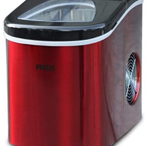 RCA RIC117-SSRED Stainless Steel Ice Maker Medium Red S/S