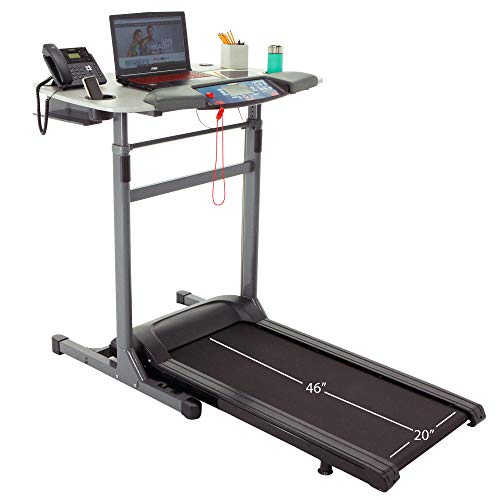 Exerpeutic 5000 ExerWork 20" Wide Belt Desk Treadmill with Adjustable Desktop Height, 325 lbs Capacity