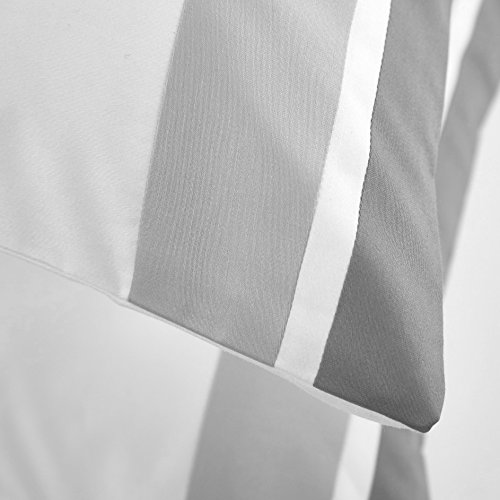 CASA BOLAJ DESIGNED TO DREAM Casabolaj Shading 100% Egyptain Cotton Sateen Sheets Set,Hotel Collection Luxury Modern Style,400 Thread Count(White,Queen)