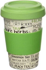 a'domo pv-bam-6285 point-virgule travel mug with lid and non-slip band tea 500ml, bamboo, fiber, multicolor