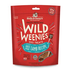 stella & chewy's freeze-dried raw lamb wild weenies dog treats, 3.25 oz bag