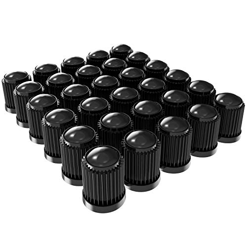 SAMIKIVA (30 Pack) Tire Stem Valve Caps, with O Rubber Ring, Universal Stem Covers for Cars, SUVs, Bike and Bicycle, Trucks, Motorcycles, Airtight Seal Heavy Duty (Black (30 Pack))