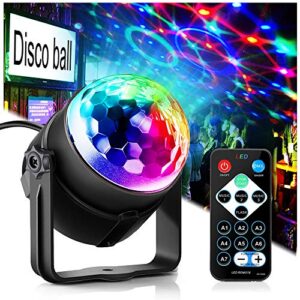 Party Lights, Dj Rave Lights Led Strobe Lights Sound Activated Stage Lights Projected Effect Dancing Lights Remote Control for Birthday Xmas Wedding Bar Kids Christmas-1 Pack