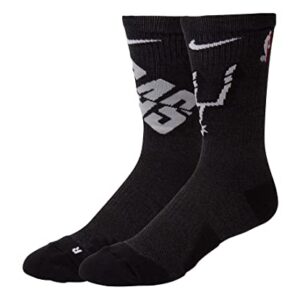 Nike San Antonio Spurs Black Elite Quick Performance Crew (1 Pair) Mens Athletic Socks Size L, Color: Black/White-Black