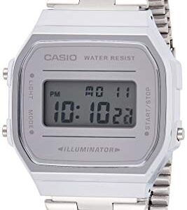 Casio A168WEM-7 Men's Youth Collection Mirror Dial Alarm Chronograph Illuminator Digital Watch