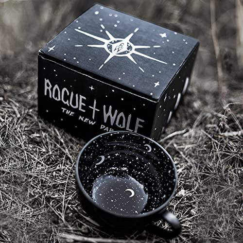 Rogue + Wolf Midnight Coffee Large Witch Mug in Gift Box Halloween Decor Spooky Gifts Ghost Fall Mugs for Men Women Goth Acotar Witchy Novelty Porcelain Tea Cup Gothic Witchcraft - 17.6oz 500ml