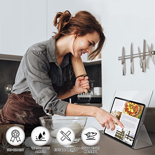 Srenta Durable Acrylic Cookbook Stand Transparent Easy Viewing iPad/Tablet Holder, Great for Cooking/Baking Without Making Your Cook Book Dirty.