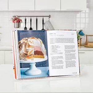 Srenta Durable Acrylic Cookbook Stand Transparent Easy Viewing iPad/Tablet Holder, Great for Cooking/Baking Without Making Your Cook Book Dirty.