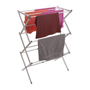 BINO 3-Tier Collapsible Drying Racks | White | Laundry Foldable Rack | Air Drying & Hanging | Foldable Portable Indoor & Outdoor | Space Saving Clothes Dryer Stand