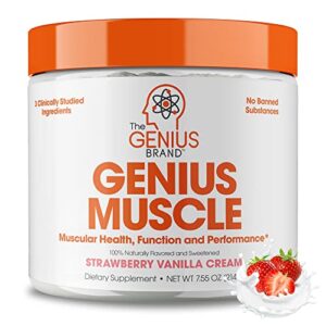 genius muscle builder & mass gainer supplement, strawberry vanilla cream - 100% naturally flavored & sweetened - anabolic activator for men & women - weight gainer, lean muscle growth for bodybuilding