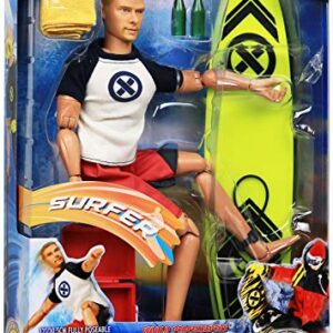Click N' Play Sports & Adventure Surfer 12" Action Figure Play Set with Accessories,Brown/a