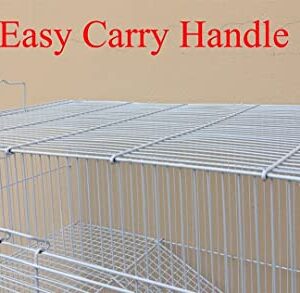 New Large 3 Levels Ferret Chinchilla Sugar Glider Rats Animal Cage, Narrow 3/8-Inch Bar Spacing (30" L x 18" W x 24" H White)