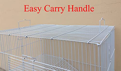 New Large 3 Levels Ferret Chinchilla Sugar Glider Rats Animal Cage, Narrow 3/8-Inch Bar Spacing (30" L x 18" W x 24" H White)