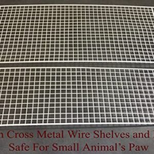 New Large 3 Levels Ferret Chinchilla Sugar Glider Rats Animal Cage, Narrow 3/8-Inch Bar Spacing (30" L x 18" W x 24" H White)