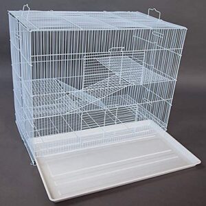 New Large 3 Levels Ferret Chinchilla Sugar Glider Rats Animal Cage, Narrow 3/8-Inch Bar Spacing (30" L x 18" W x 24" H White)