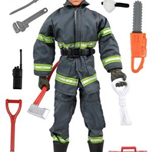 Click N' Play CNP30633 Search & Rescue Firefighter 12"" Action Figure Play Set with Accessories, 12 inches