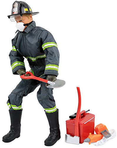 Click N' Play CNP30633 Search & Rescue Firefighter 12"" Action Figure Play Set with Accessories, 12 inches