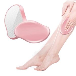upgrade crystal hair eraser for women and men, magic crystal hair remover reusable painless exfoliation hair removal epilators tool, magic hair eraser for arms legs back (pink)