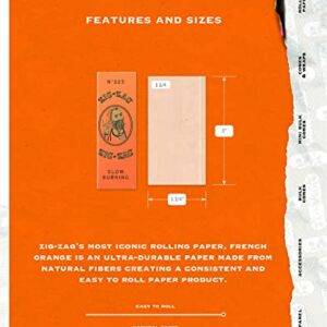 ZIG-ZAG Rolling Papers - French Orange 1 1/4 - Natural Gum Arabic - 78 MM - 32 Papers per Booklet - Choose Your Pack Size: 5, 6, 24 or 48 Booklets - Premium Quality Papers for Smooth and Even Burn (5 Packs)