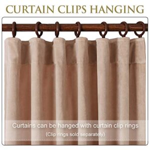 StangH Beige Blush Curtains Velvet - Home Decoration Back Tab Design Light Blocking Window Curtains, Sound Lower Privacy Drapes for Classroom/Baby Sleeping, W52 x L96, 2 Pieces