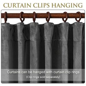 StangH Grey Velvet Curtains 96 inches - Thick Plush Velvet Blackout Drapes, Back Tab Design Insulated Window Covering for Living Room/French Door, W52 x L96, 2 Panels