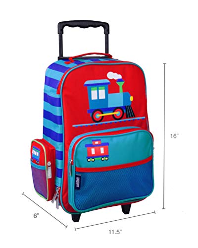 Wildkin Kids Rolling Suitcase for Boys & Girls, Suitcase for Kids Measures 16 x 11.5 x 6 Inches, Kids Luggage is Carry-On Size, Perfect for School & Overnight Travel (Trains, Planes & Trucks)