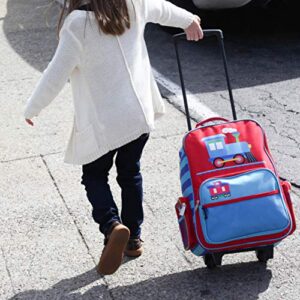 Wildkin Kids Rolling Suitcase for Boys & Girls, Suitcase for Kids Measures 16 x 11.5 x 6 Inches, Kids Luggage is Carry-On Size, Perfect for School & Overnight Travel (Trains, Planes & Trucks)