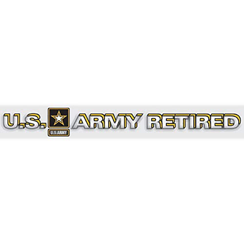 U.S. Army Retired with U.S. Army Star Logo 13"x2.25" Window Strip