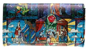 beauty and the beast trifold womens hand purse clutch wallet