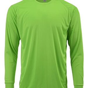 Paragon Mens Long Islander Performance Long Sleeve T-Shirt, M, Neon Lime-1