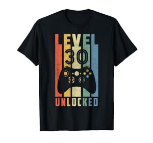 level 30 unlocked tshirt 30th video gamer birthday men gifts