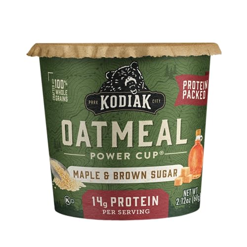 Kodiak Cakes Instant Protein Maple & Brown Sugar Oatmeal in a Cup, 2.12oz (Pack of 12)