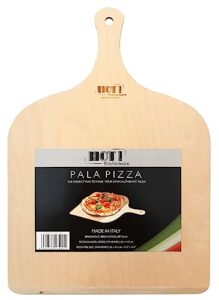 hot!kitchenware birch wood pizza peel, made in italy, 11.4 x 16.3 x 0.23 inches