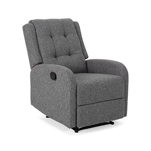 Great Deal Furniture Smith Traditional Upholstered Recliner, Charcoal Tweed