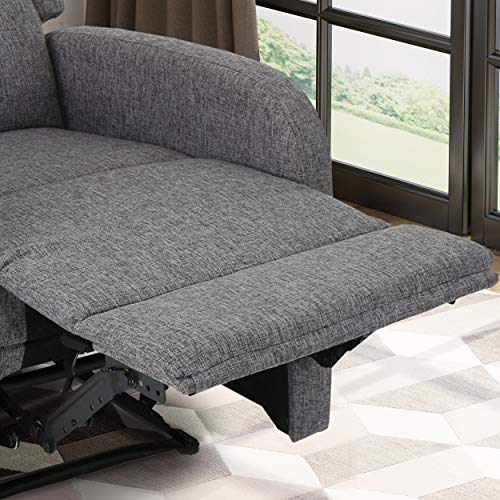 Great Deal Furniture Smith Traditional Upholstered Recliner, Charcoal Tweed