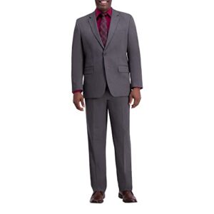 j.m. haggar mens 4-way stretch diamond weave classic fit separate pant business suit jacket, dark grey, 50 us