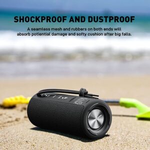 MIATONE Bluetooth Speakers, Waterproof and Portable Outdoor Wireless Speaker (Black)