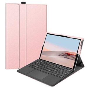fintie case for microsoft surface go 3 (2021) / surface go 2 (2020) / surface go (2018) - multiple angle viewing portfolio business cover, compatible with type cover keyboard (rose gold)