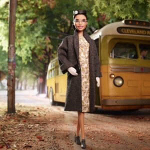 Barbie Inspiring Women Series Rosa Parks Collectible Barbie Doll, Wearing Fashion and Accessories, with Doll Stand and Certificate of Authenticity